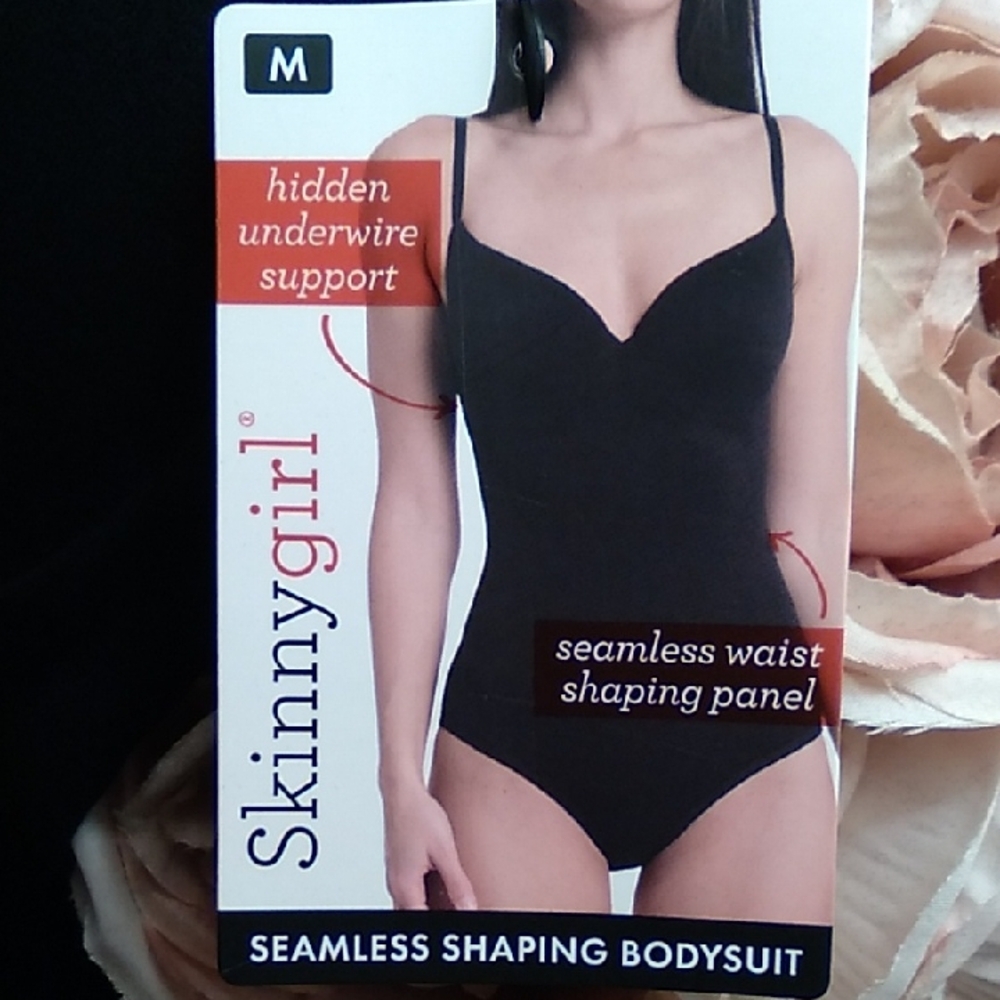 Skinnygirl Black Seamless Shaping Bodysuit with Hidden Underwire